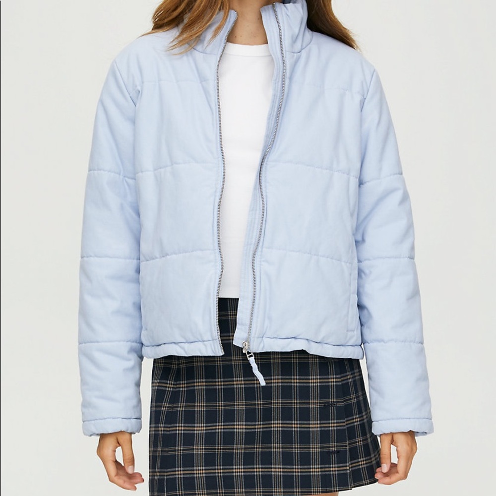 Aritzia light blue puffer cece jacket
